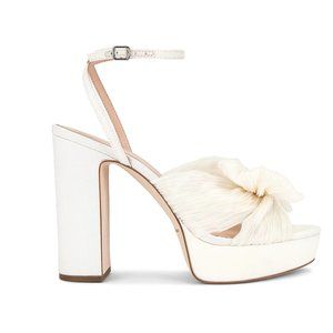 Loeffler Randall Natalia Platform Pleated Bow Sandals - Size 7.5